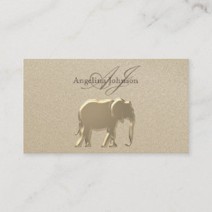 Elefant Goldfolie Elegant Professionell Visitenkarte
