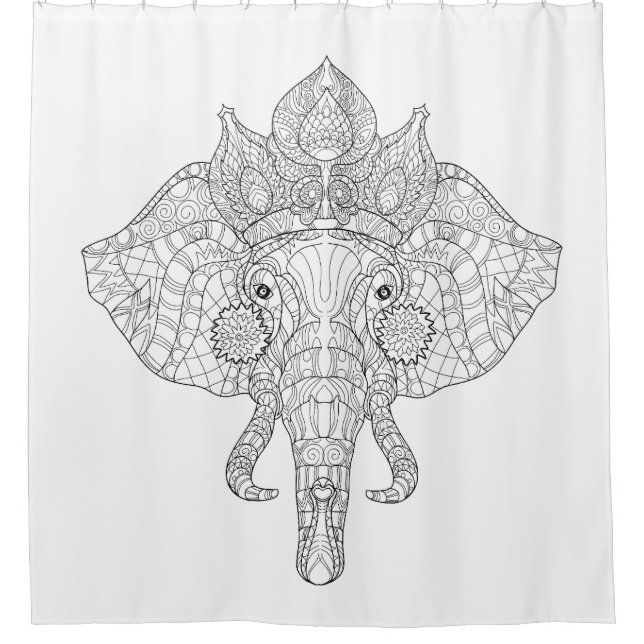 Elefant HauptZendoodle Duschvorhang (Vorderseite)