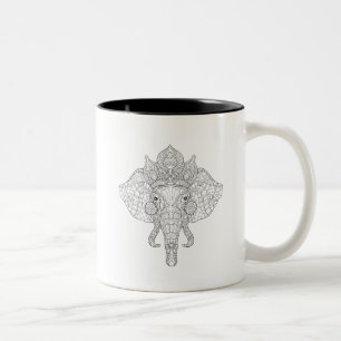 Elefant HauptZendoodle Zweifarbige Tasse