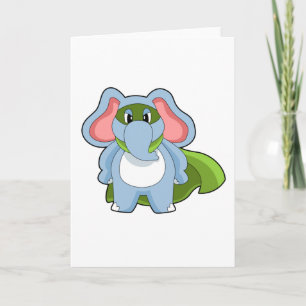 Elefant Held Karte