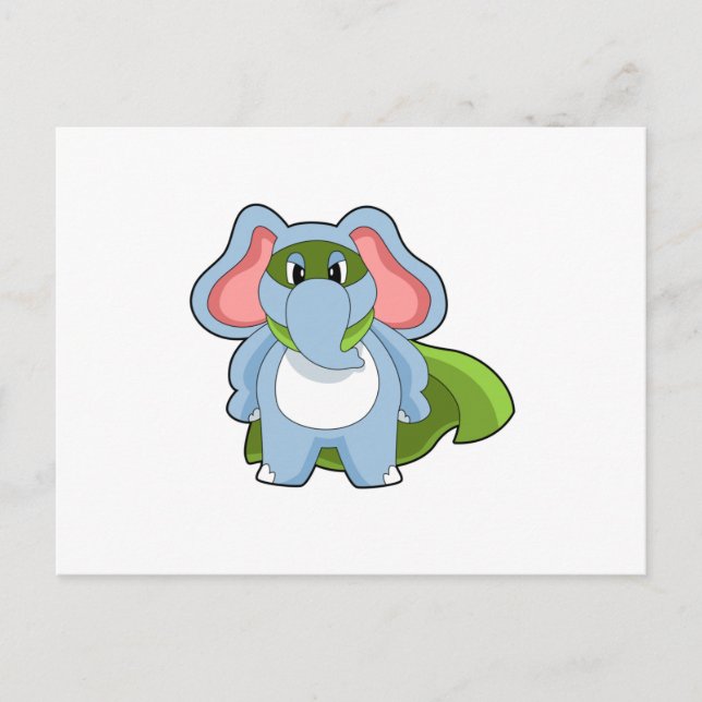 Elefant Held Postkarte (Vorderseite)