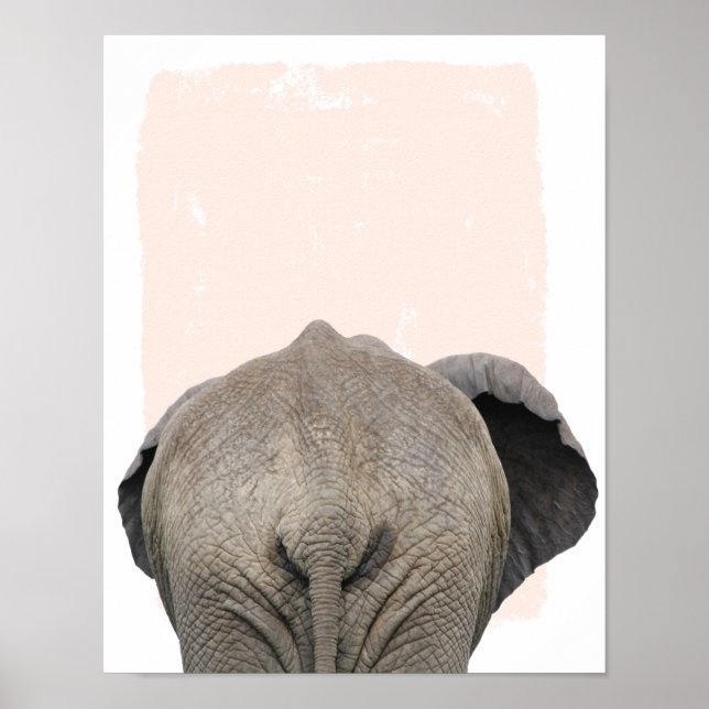 Elefant hinter Kinderzimmer-Druck Poster (Vorne)