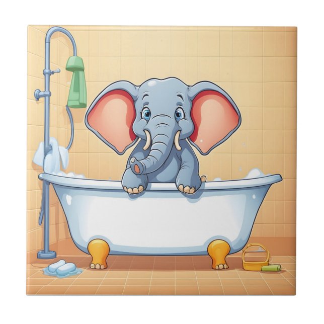 Elefant im Bad Fliese (Vorderseite)