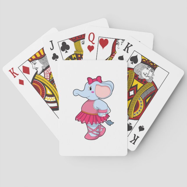 Elefant im Ballet mit Rock Spielkarten (Rückseite)