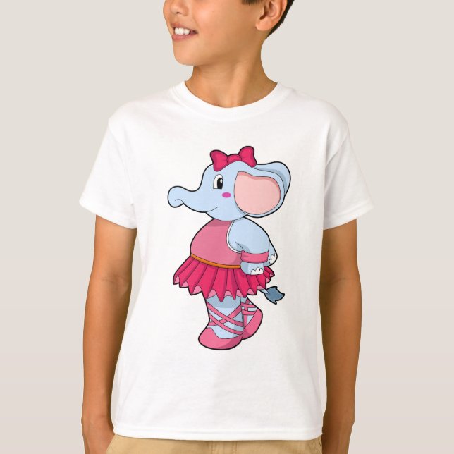 Elefant im Ballet mit Rock T-Shirt (Vorderseite)