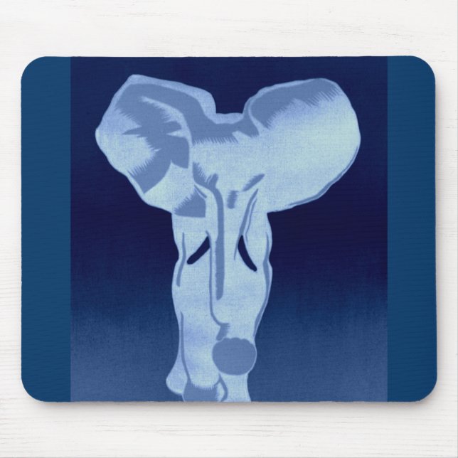 Elefant im Blau Mousepad (Vorne)