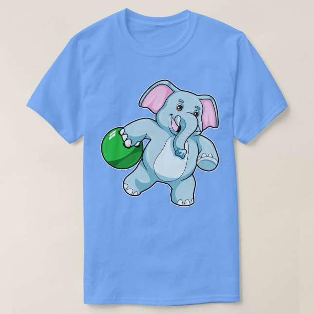 Elefant im Bowling mit Bowlingball 1 T-Shirt (Design vorne)