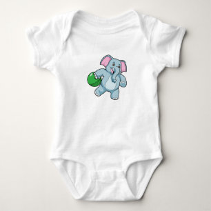 Elefant im Bowling mit Bowlingball Baby Strampler
