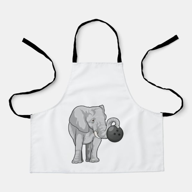 Elefant im Bowling mit Bowlingball Schürze (Vorderseite)