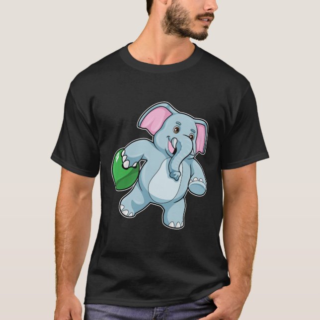 Elefant im Bowling mit Bowlingball T-Shirt (Vorderseite)