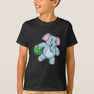 Elefant im Bowling mit Bowlingball T-Shirt