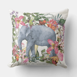 Elefant im Dschungel der Blume Kissen