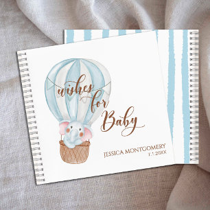 Elefant im Heißluftballon wünscht sich ein Baby Notizbuch