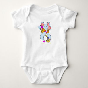 Elefant im Hockey mit Hockeyschläger Baby Strampler