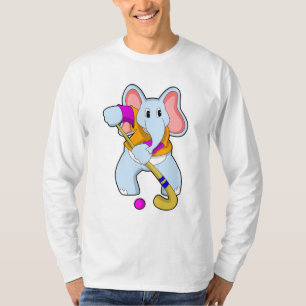 Elefant im Hockey mit Hockeyschläger T-Shirt