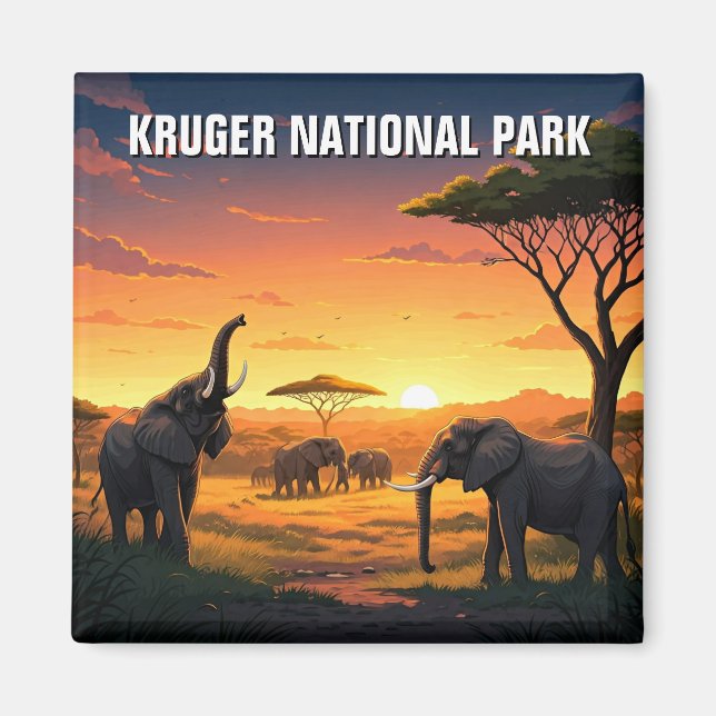 Elefant im Krüger Nationalpark Südafrika Magnet (Vorne)