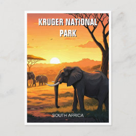 Elefant im Krüger Nationalpark Südafrika Postkarte