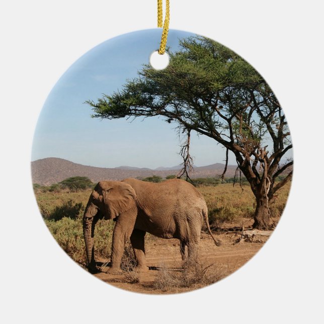 Elefant im Nationalreservat Samburu Keramikornament (Vorne)