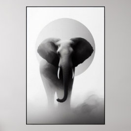 Elefant im Nebeln Abstrakt Poster