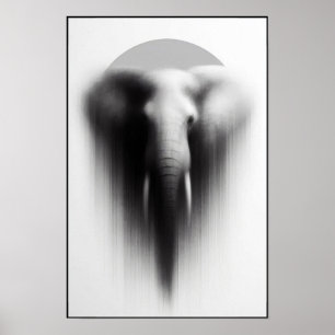 Elefant im Nebeln Abstrakt Poster