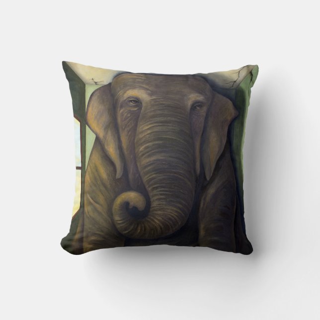 Elefant im Raum Kissen (Vorderseite)