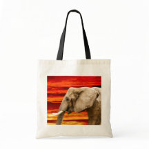Elefant im Sonnenuntergang - Tote-Beutel
