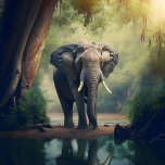 Elefant im Wilden Jigsaw-Puzzle<br><div class="desc">Elefant im Wilden Puzzle. Dieses grafische Design-Kunstwerk eines wunderschönen Wildtieres,  eines Elefanten,  stehend in ihrer Umwelt unseres Naturdschungel.</div>