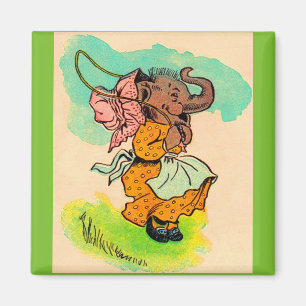 Elefant in Ankleidung aus den 1930er Jahren mit Sp Magnet