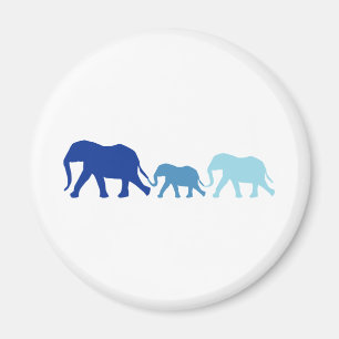 Elefant in Blau Magnet