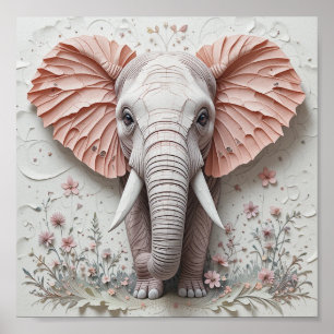 Elefant in Bloom Poster
