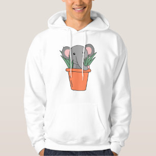 Elefant in Blumentop Funny Elephant Pflanze Hoodie