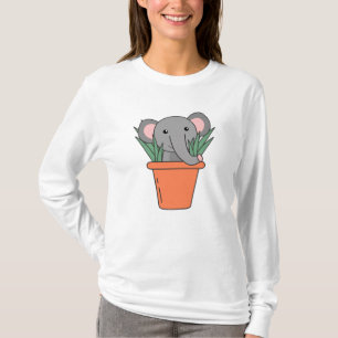 Elefant in Blumentop Funny Elephant Pflanze T-Shirt