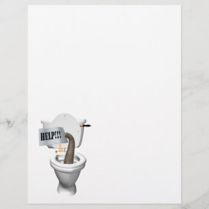 Elefant in der Toilette festgehalten