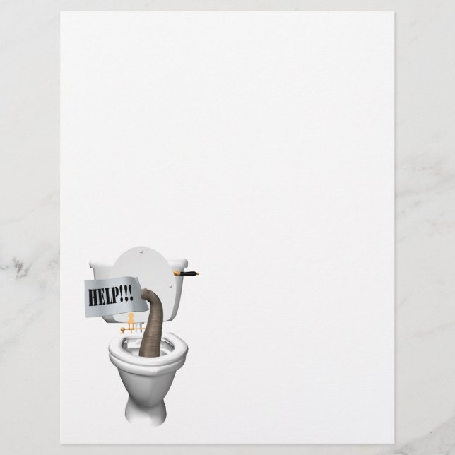 Elefant in der Toilette festgehalten (Vorderseite)