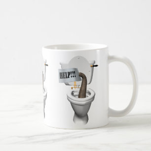 Elefant in der Toilette festgehalten Kaffeetasse