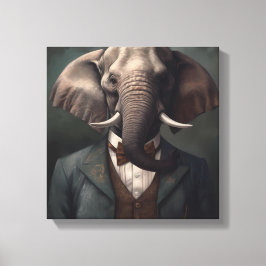 Elefant in einem Anzug | Tierart | Tier in einem A Leinwanddruck