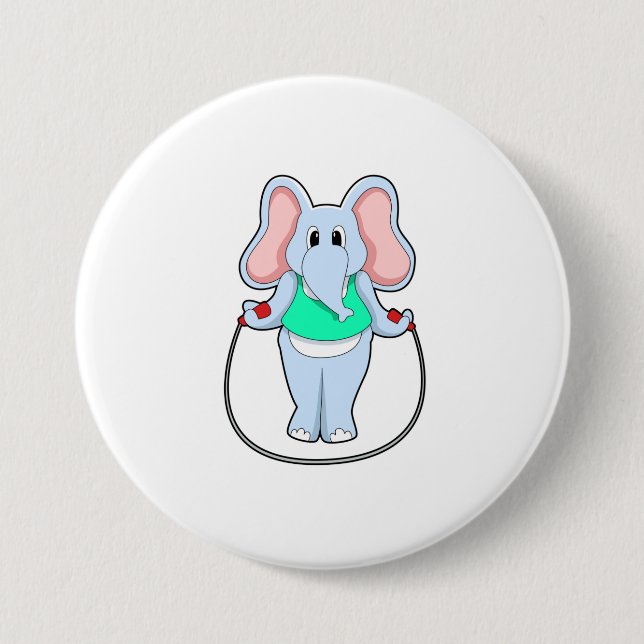 Elefant in Fitness mit Skipping rope.PNG Button (Vorderseite)