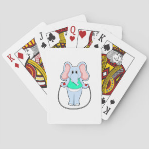 Elefant in Fitness mit Skipping rope.PNG Spielkarten