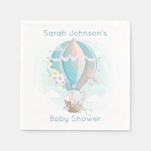 Elefant in Hot Air Balloon Babydusche Serviette