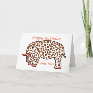 Elefant in Leopard drucken persönliche Grußkarte Karte