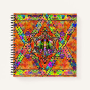 Elefant in Sacred Geometrie Zusammensetzung - Farb Notizbuch