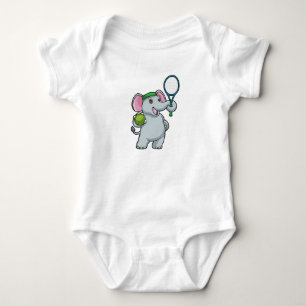 Elefant in Tennis mit Tennisschläger Baby Strampler