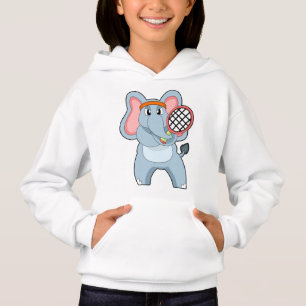 Elefant in Tennis mit Tennisschläger Hoodie