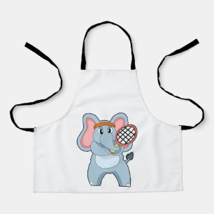 Elefant in Tennis mit Tennisschläger Schürze