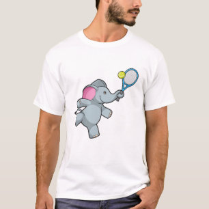 Elefant in Tennis mit Tennisschläger T-Shirt