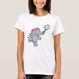 Elefant in Tennis mit Tennisschläger T-Shirt