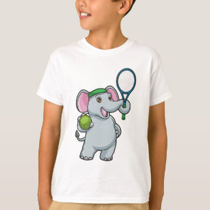 Elefant in Tennis mit Tennisschläger T-Shirt