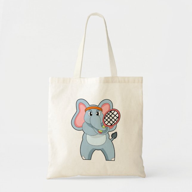Elefant in Tennis mit Tennisschläger Tragetasche (Vorne)