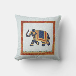 Elefant-indisches blaues weißes Wurfs-Kissen 20"  Kissen