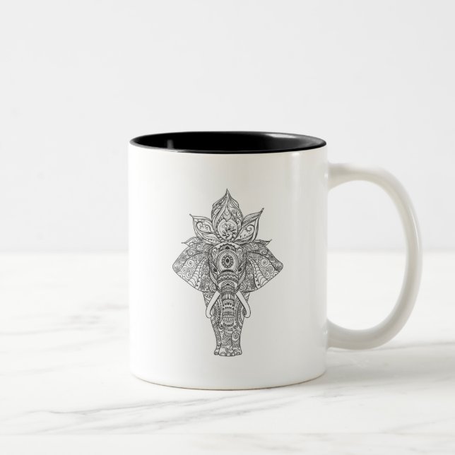 Elefant inspiriert zweifarbige tasse (Rechts)
